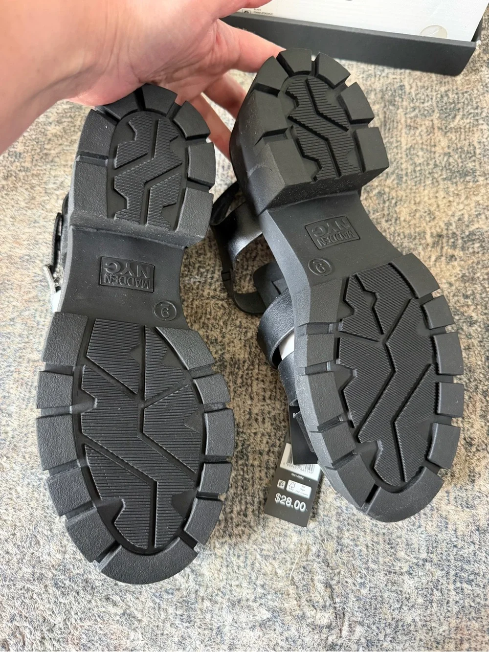 Madden NYC Black Platform Fisherman Sandals